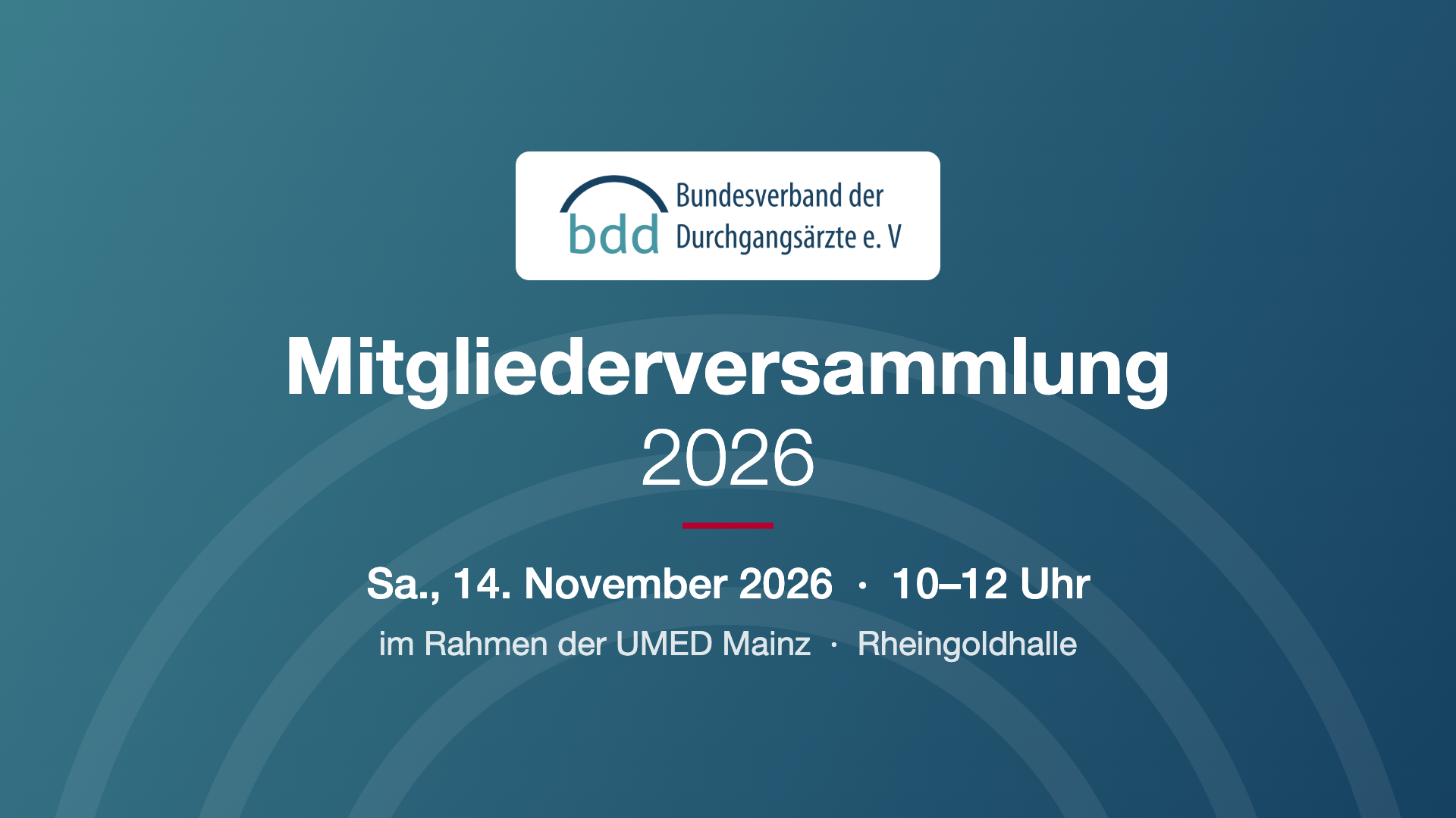 Einladung zur BDD-Mitgliederversammlung am 14.11.2026 im Rahmen der UMED Mainz