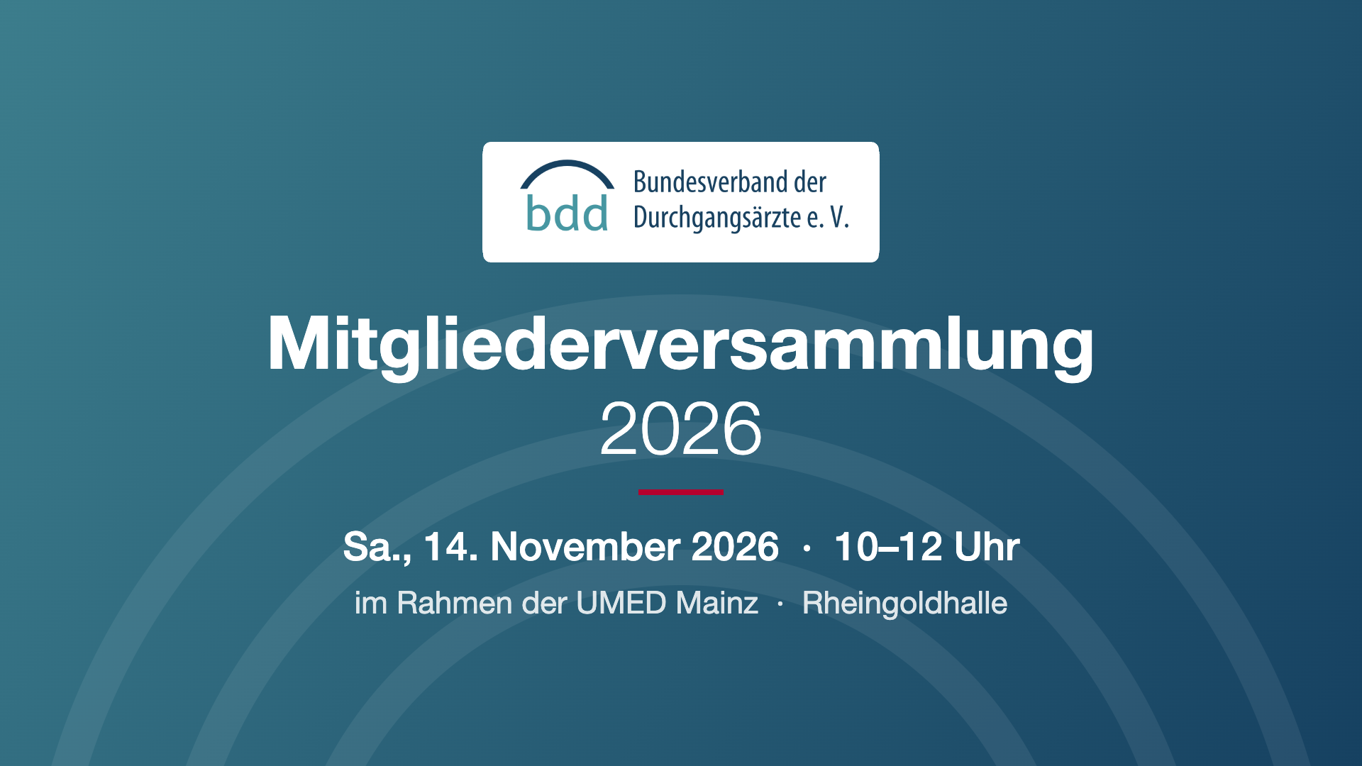 Einladung zur BDD-Mitgliederversammlung am 14.11.2026 im Rahmen der UMED Mainz